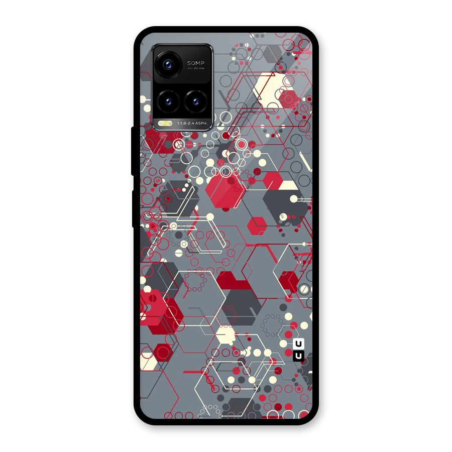 Hexagons Pattern Glass Back Case for Vivo Y21T