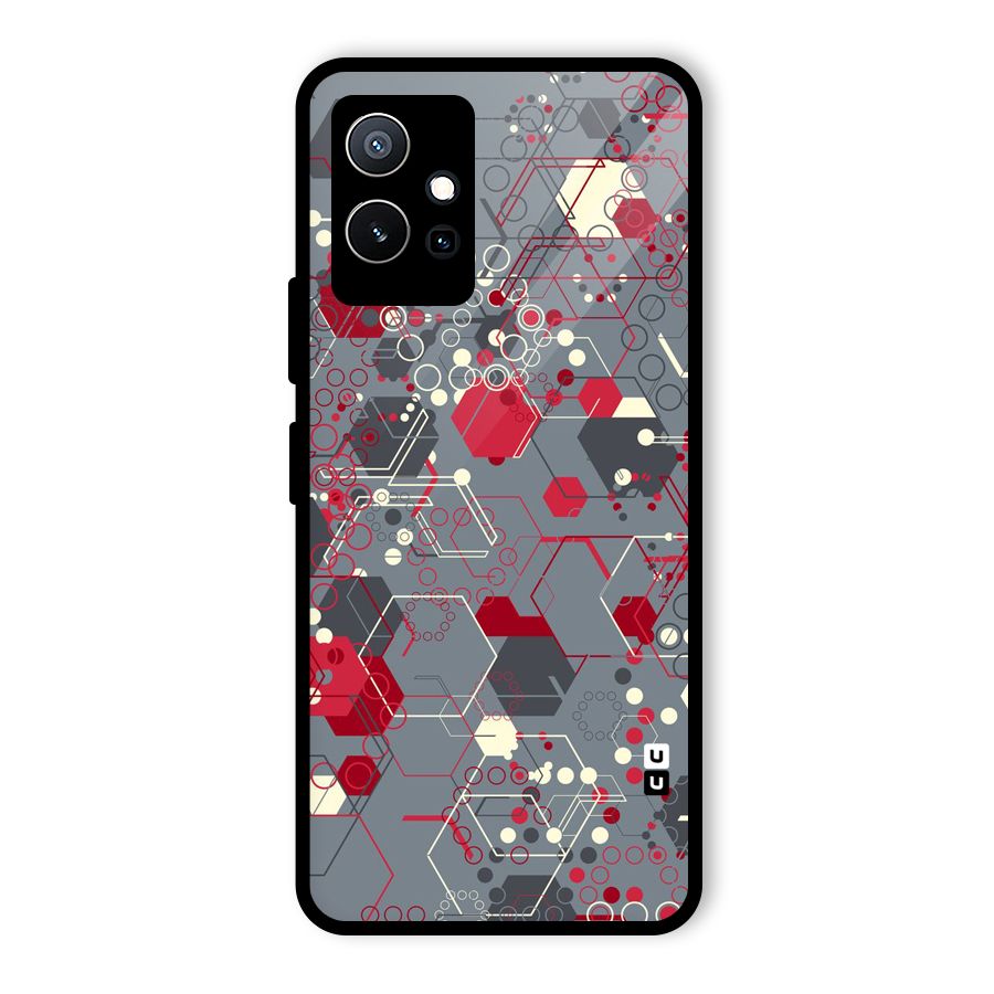 Hexagons Pattern Glass Back Case for Vivo Y75 5G
