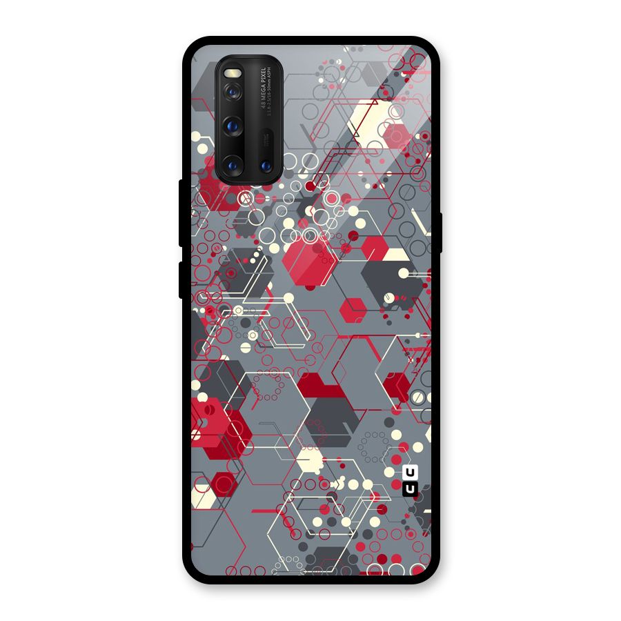 Hexagons Pattern Glass Back Case for Vivo iQOO 3