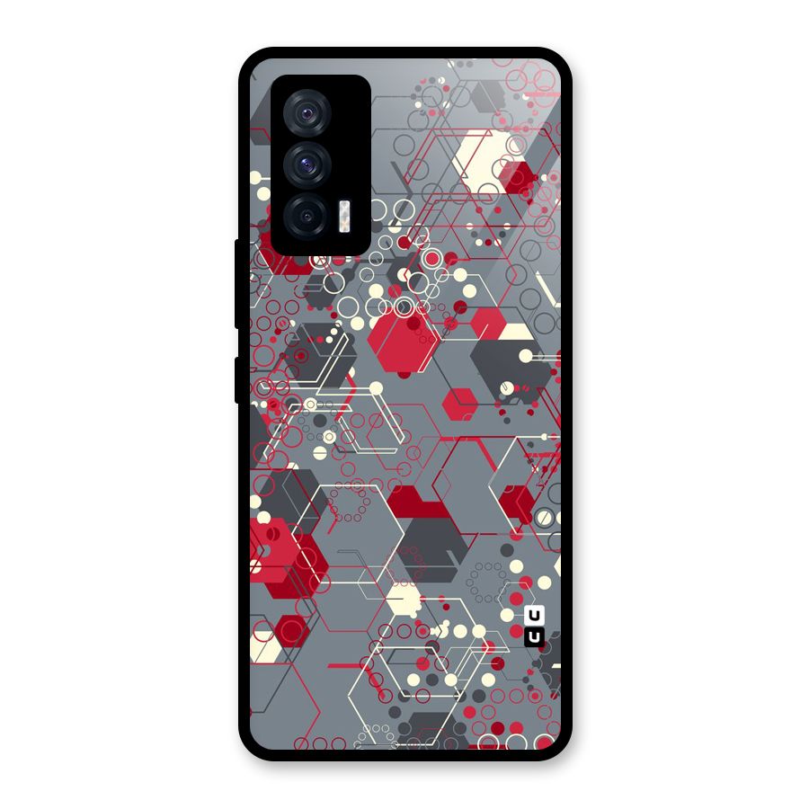Hexagons Pattern Glass Back Case for Vivo iQOO 7 5G