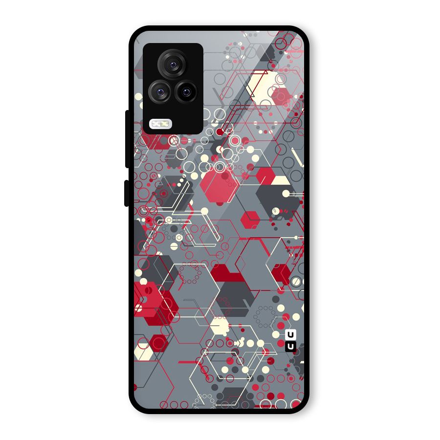 Hexagons Pattern Glass Back Case for Vivo iQOO 7 Legend 5G