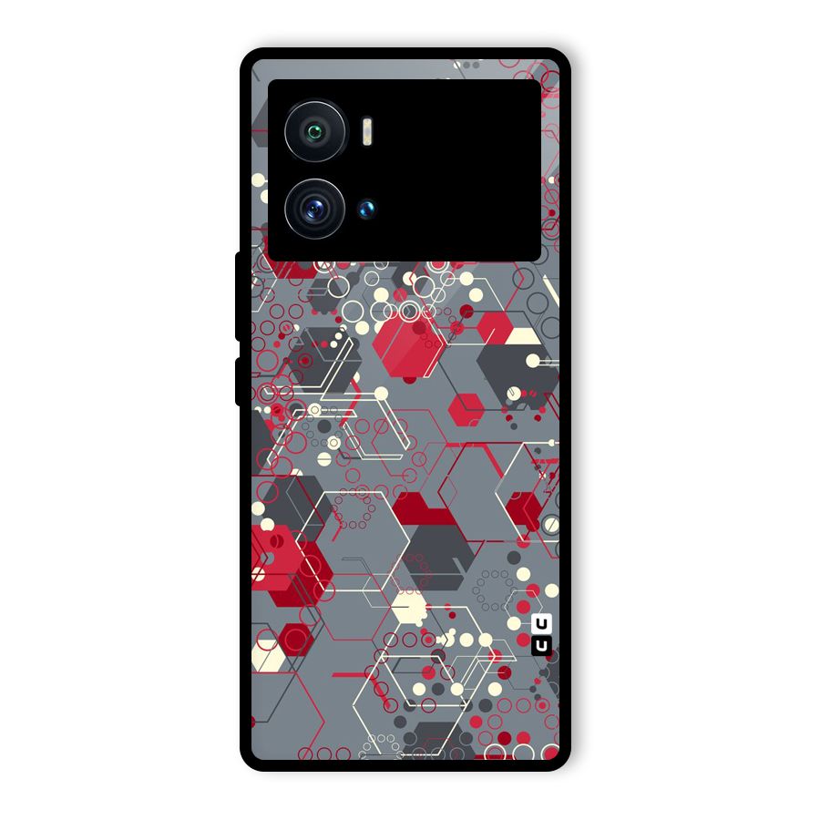 Hexagons Pattern Glass Back Case for Vivo iQOO 9 Pro