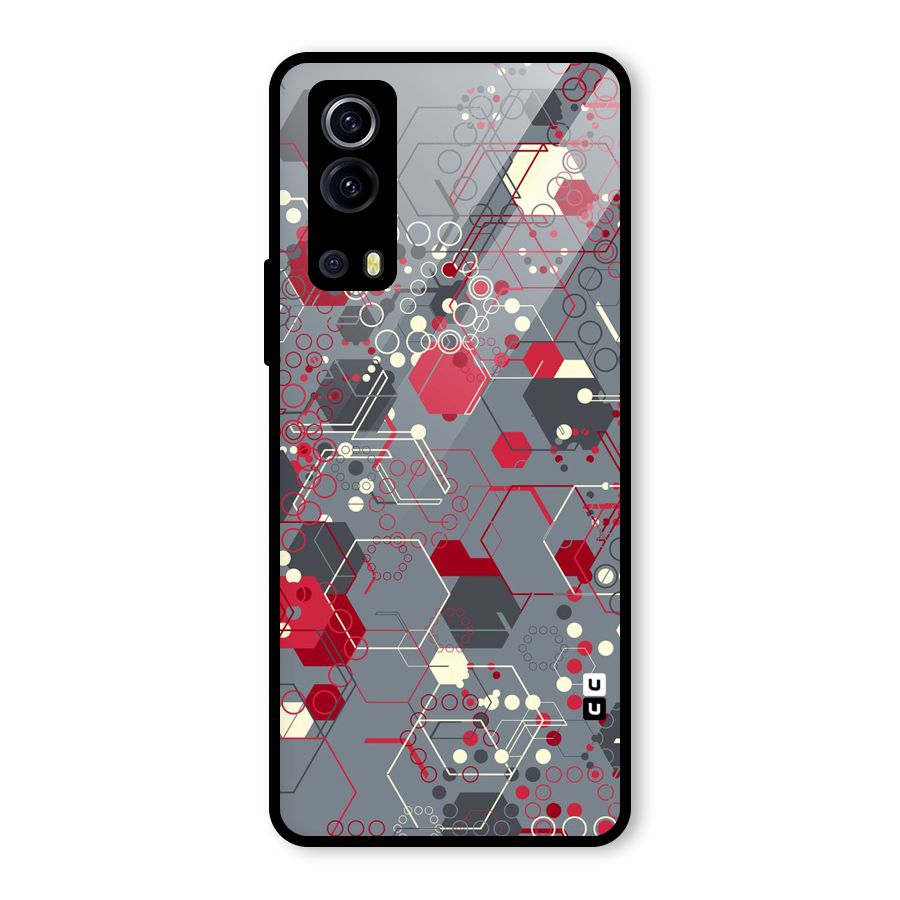 Hexagons Pattern Glass Back Case for Vivo iQOO Z3