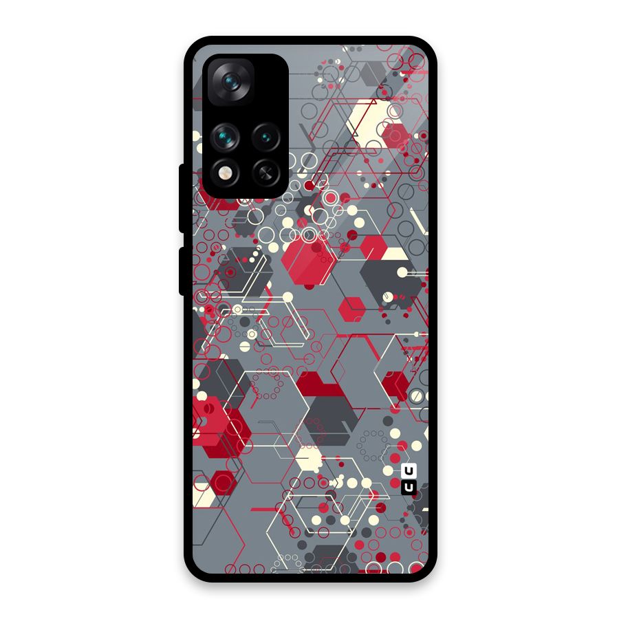 Hexagons Pattern Glass Back Case for Xiaomi 11i HyperCharge 5G