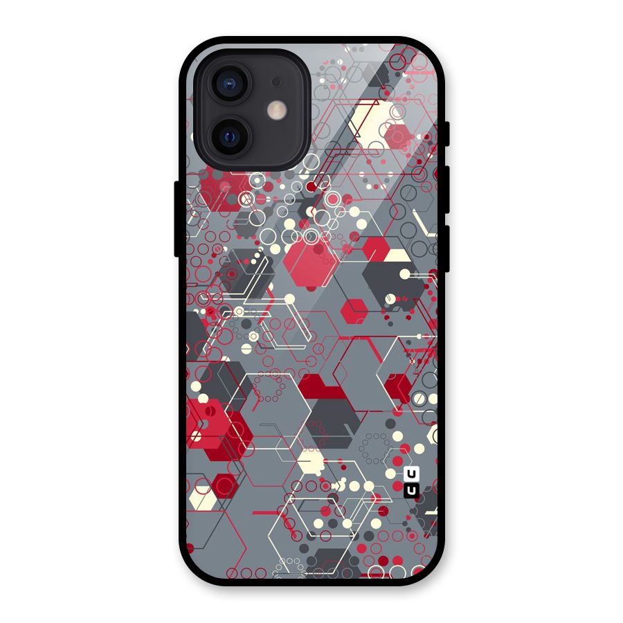 Hexagons Pattern Glass Back Case for iPhone 12