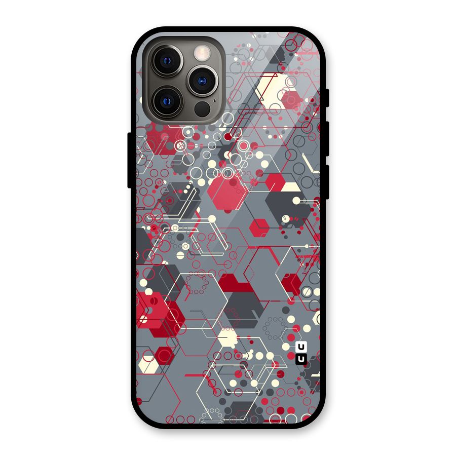 Hexagons Pattern Glass Back Case for iPhone 12 Pro