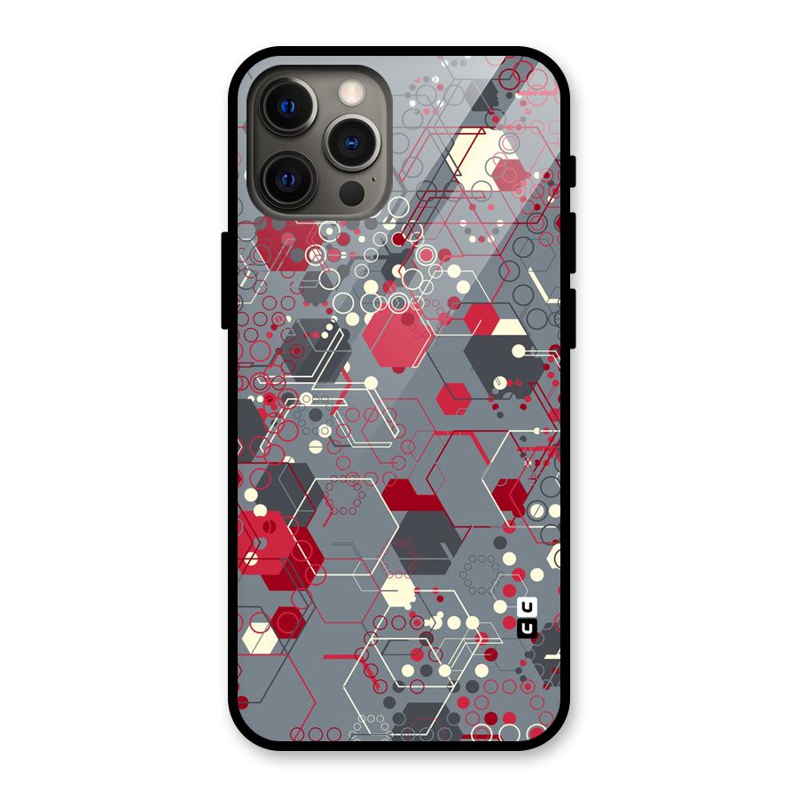 Hexagons Pattern Glass Back Case for iPhone 12 Pro Max