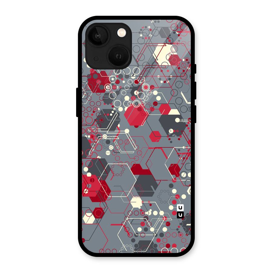 Hexagons Pattern Glass Back Case for iPhone 13