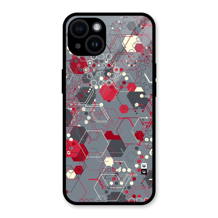 Hexagons Pattern Glass Back Case for iPhone 14