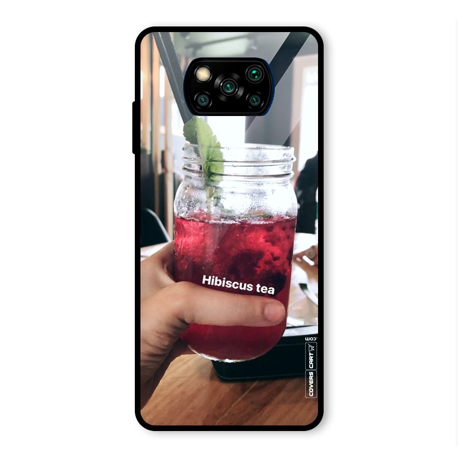 Hibiscus Tea Glass Back Case for Poco X3 Pro