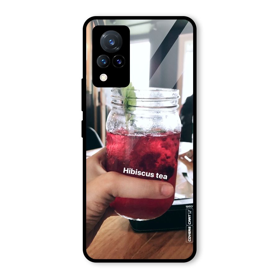 Hibiscus Tea Glass Back Case for Vivo V21 5G