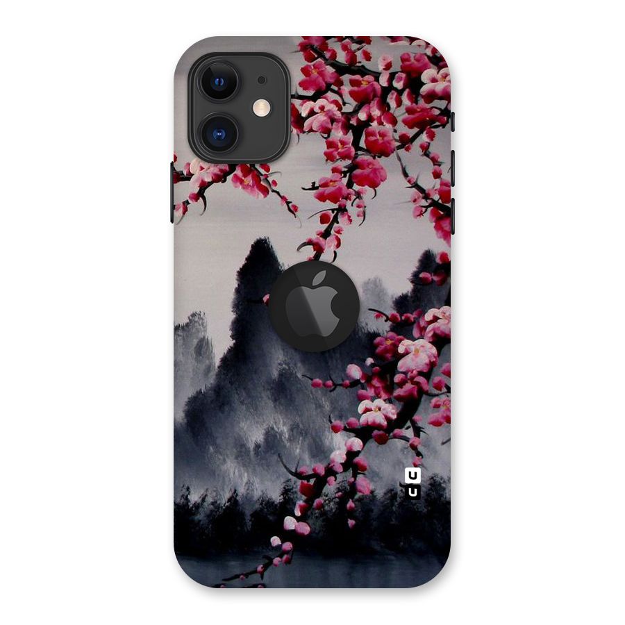 Hills And Blossoms Back Case for iPhone 11 Logo Cut