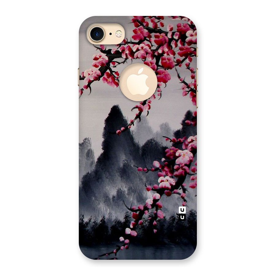 Hills And Blossoms Back Case for iPhone 8 Logo Cut
