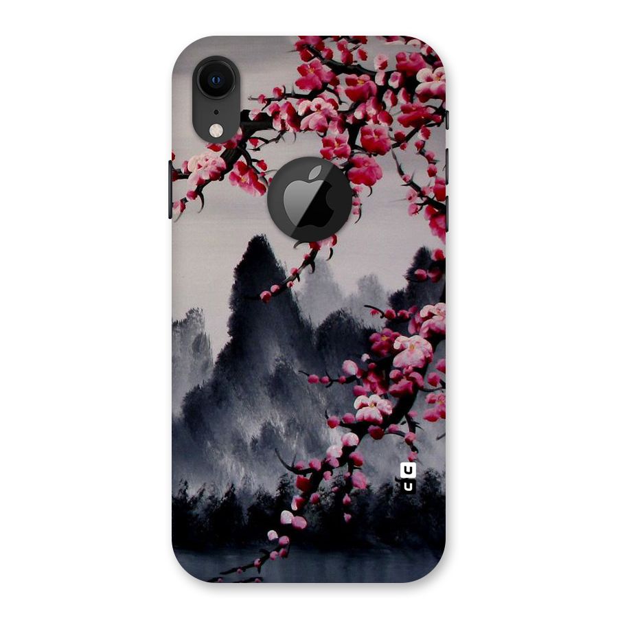 Hills And Blossoms Back Case for iPhone XR Logo Cut