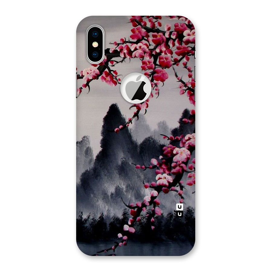 Hills And Blossoms Back Case for iPhone X Logo Cut