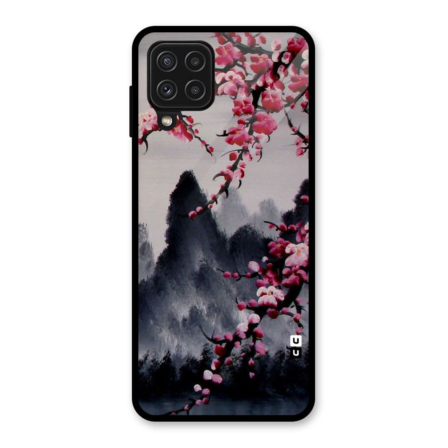 Hills And Blossoms Glass Back Case for Galaxy A22 4G