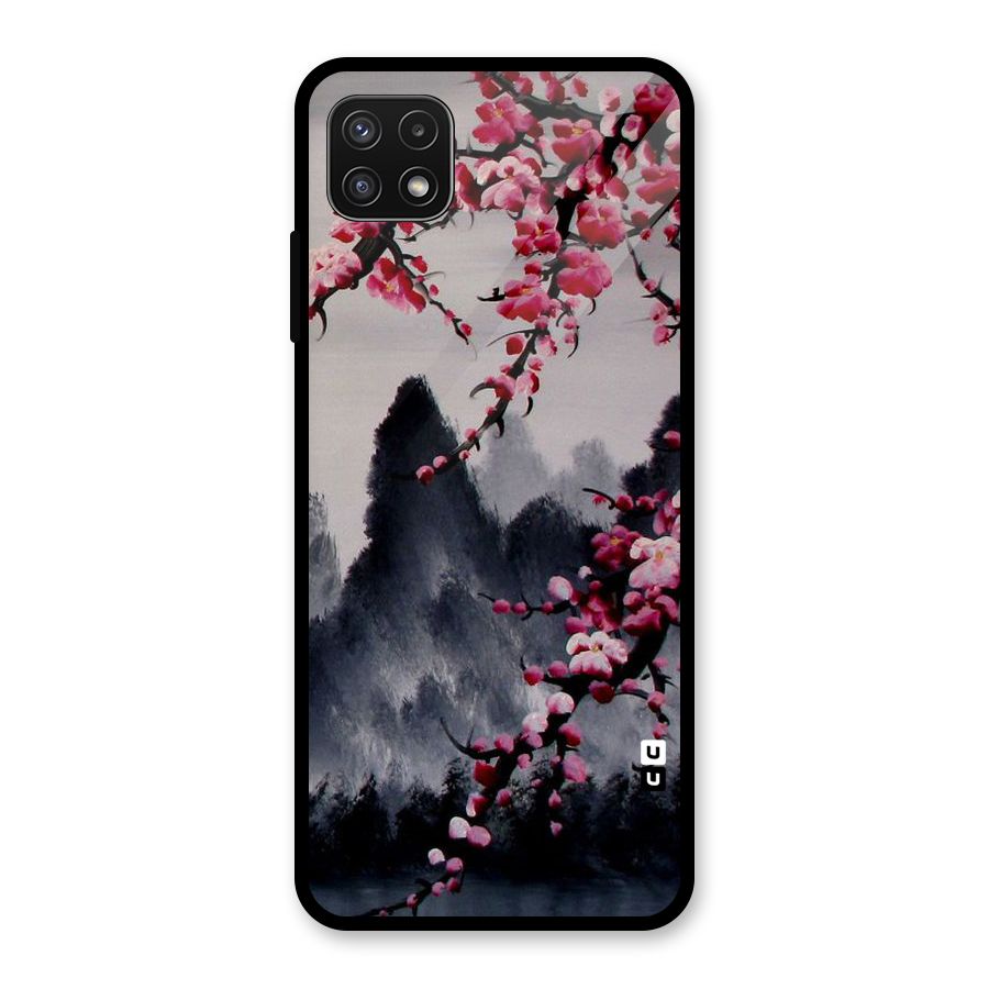 Hills And Blossoms Glass Back Case for Galaxy A22 5G