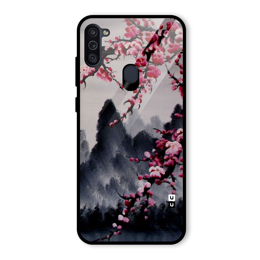 Hills And Blossoms Glass Back Case for Galaxy M11