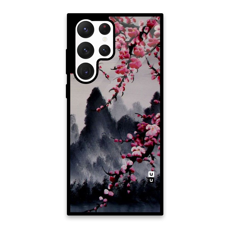 Hills And Blossoms Glass Back Case for Galaxy S22 Ultra 5G