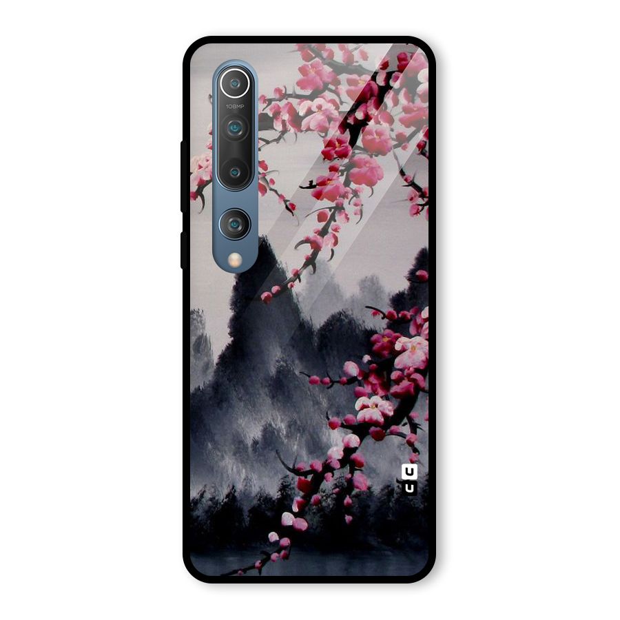 Hills And Blossoms Glass Back Case for Mi 10