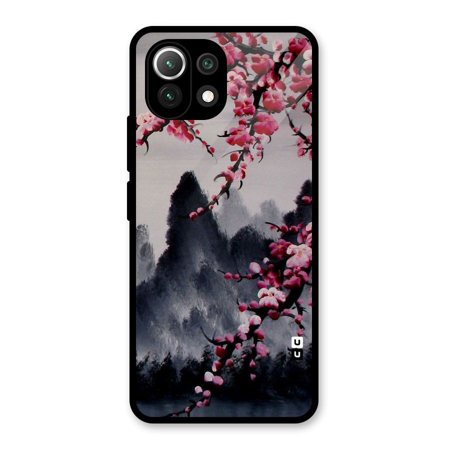 Hills And Blossoms Glass Back Case for Mi 11 Lite NE 5G