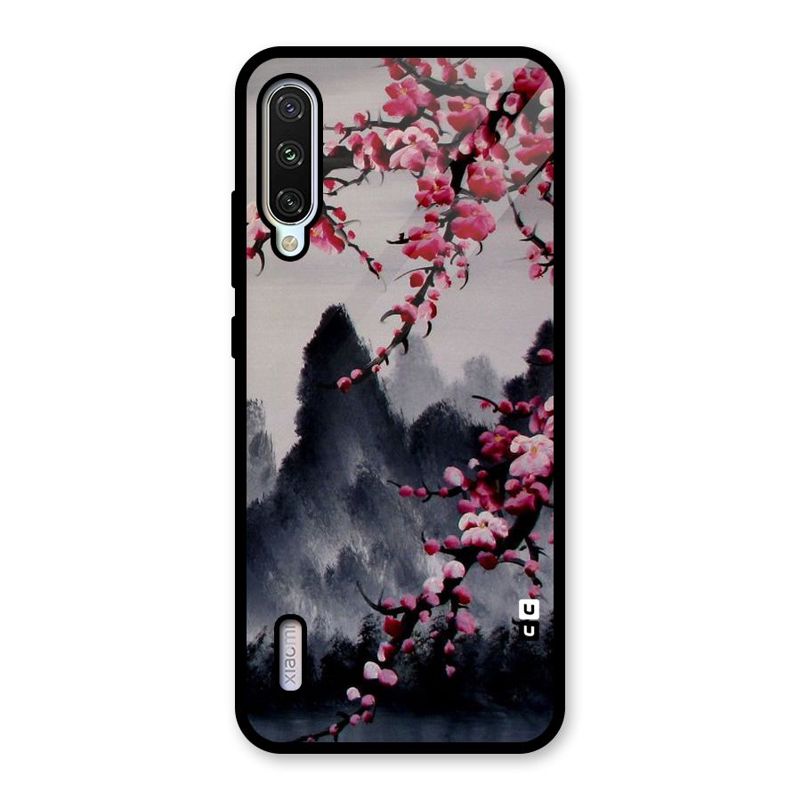 Hills And Blossoms Glass Back Case for Mi A3