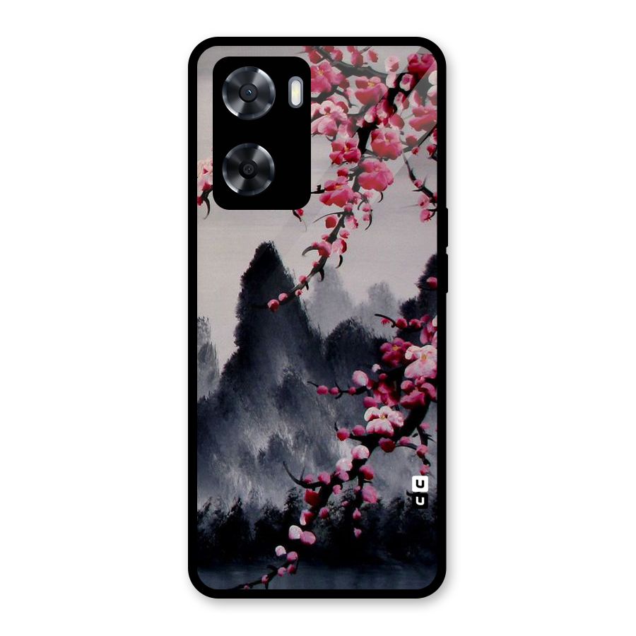 Hills And Blossoms Glass Back Case for Oppo A57 2022