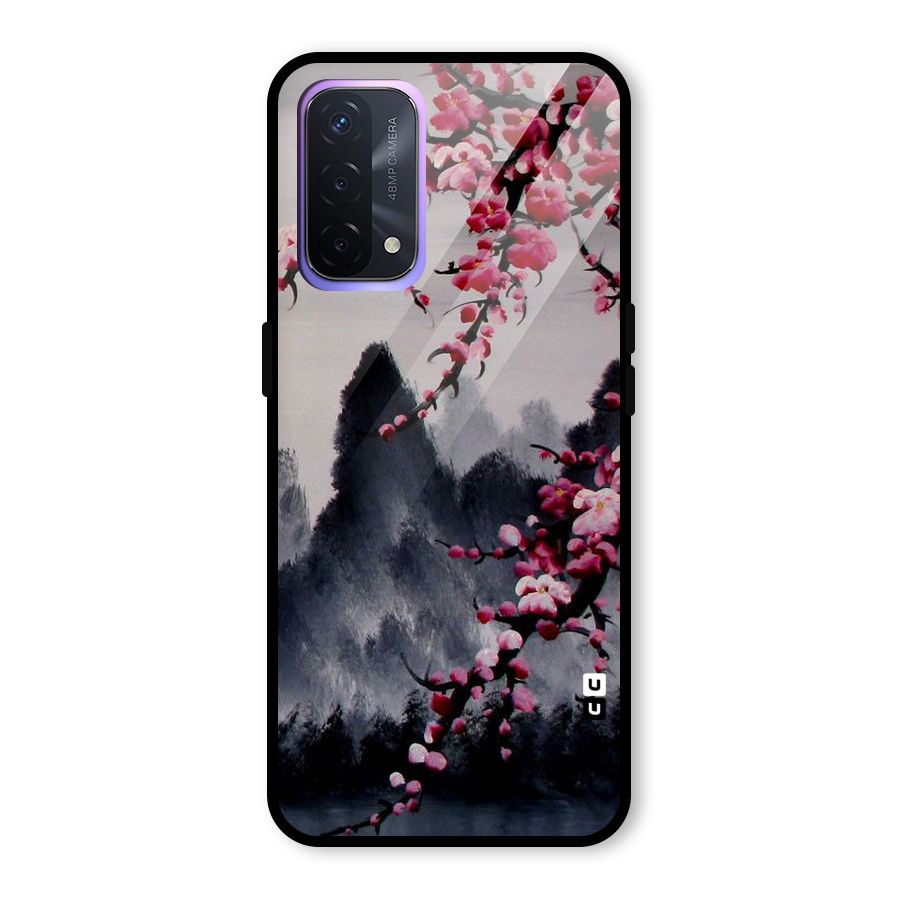 Hills And Blossoms Glass Back Case for Oppo A74 5G
