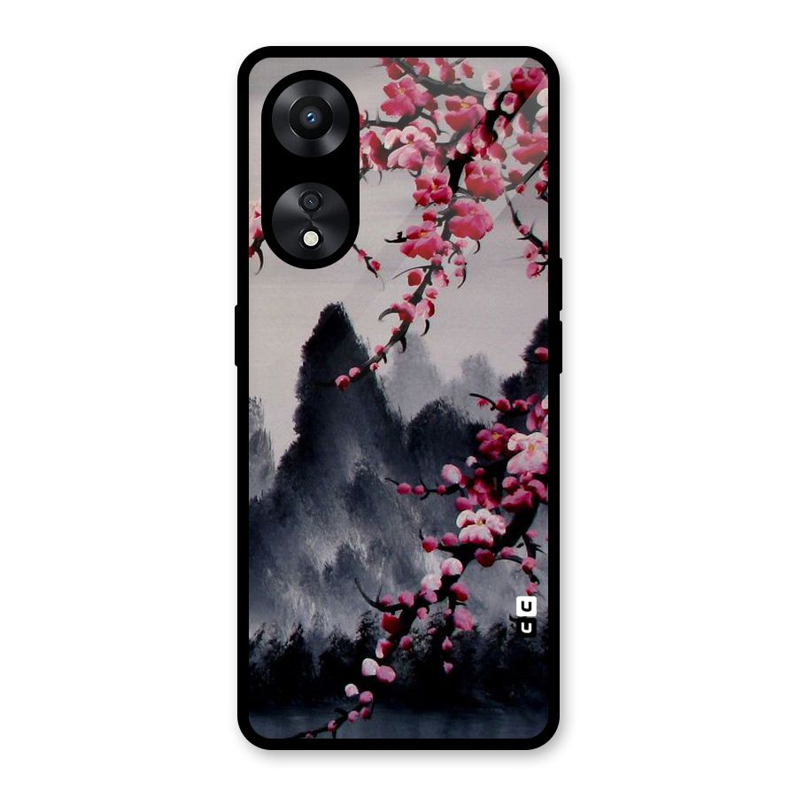 Hills And Blossoms Glass Back Case for Oppo A78