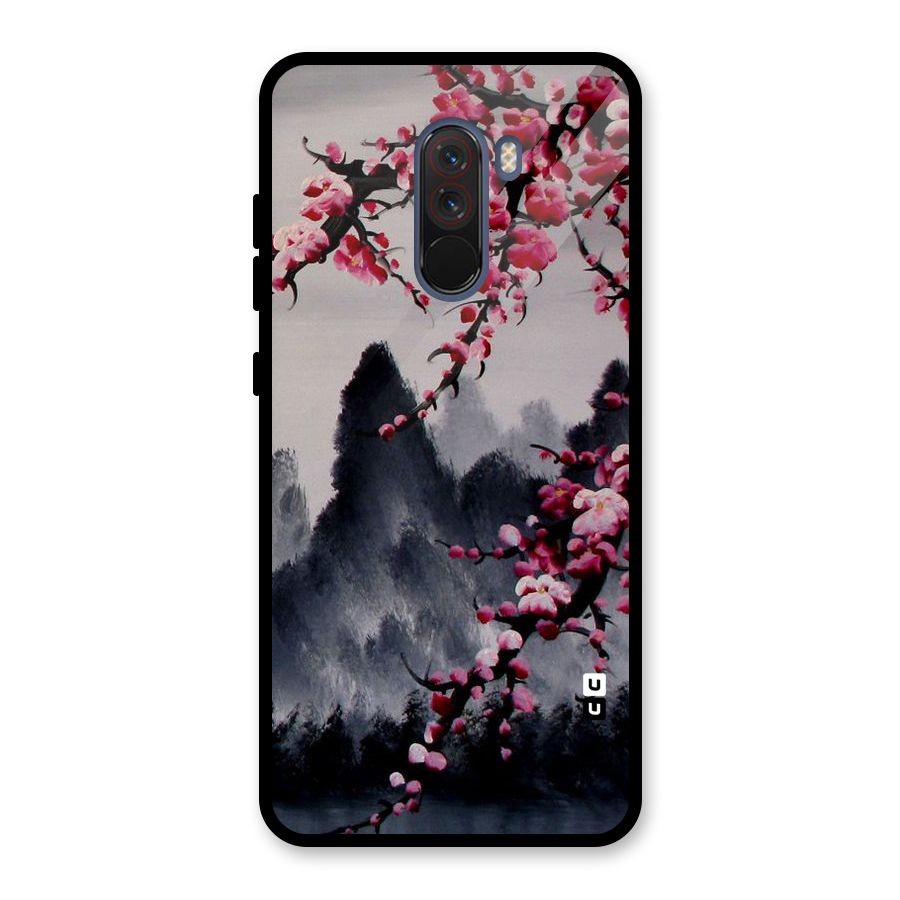 Hills And Blossoms Glass Back Case for Poco F1