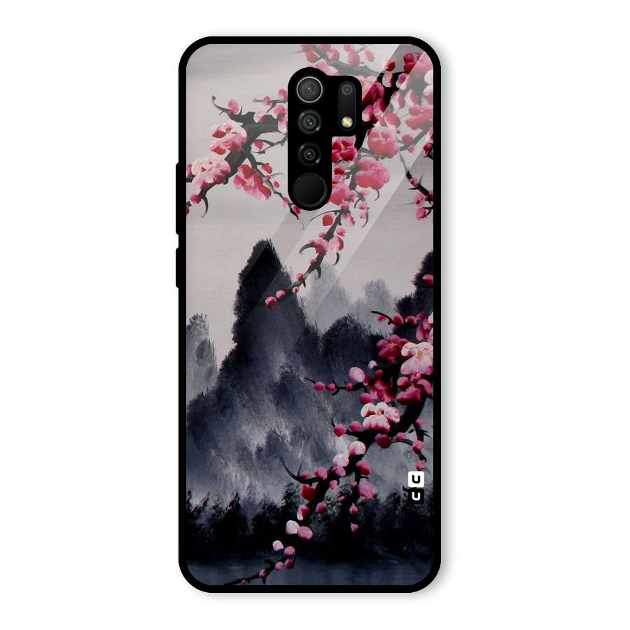 Hills And Blossoms Glass Back Case for Poco M2