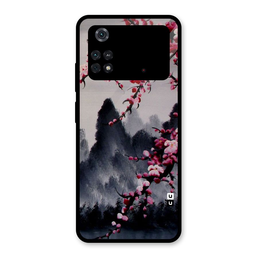 Hills And Blossoms Glass Back Case for Poco M4 Pro 4G