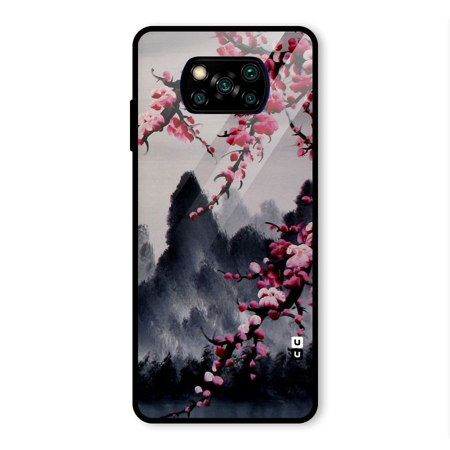 Hills And Blossoms Glass Back Case for Poco X3 Pro