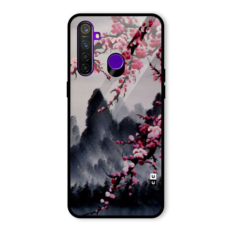 Hills And Blossoms Glass Back Case for Realme 5 Pro