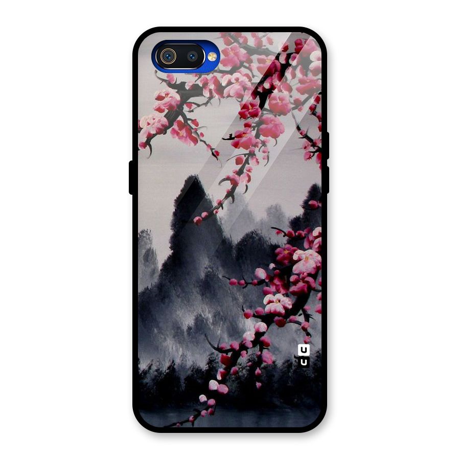 Hills And Blossoms Glass Back Case for Realme C2