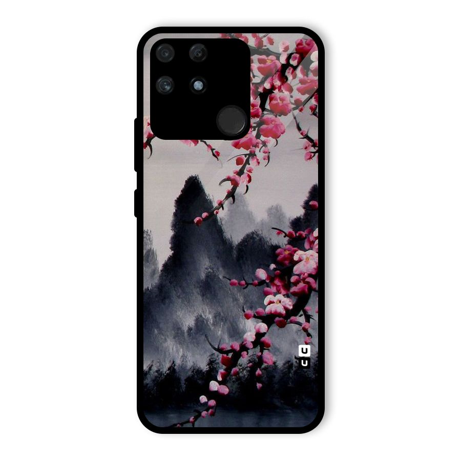 Hills And Blossoms Glass Back Case for Realme Narzo 50A