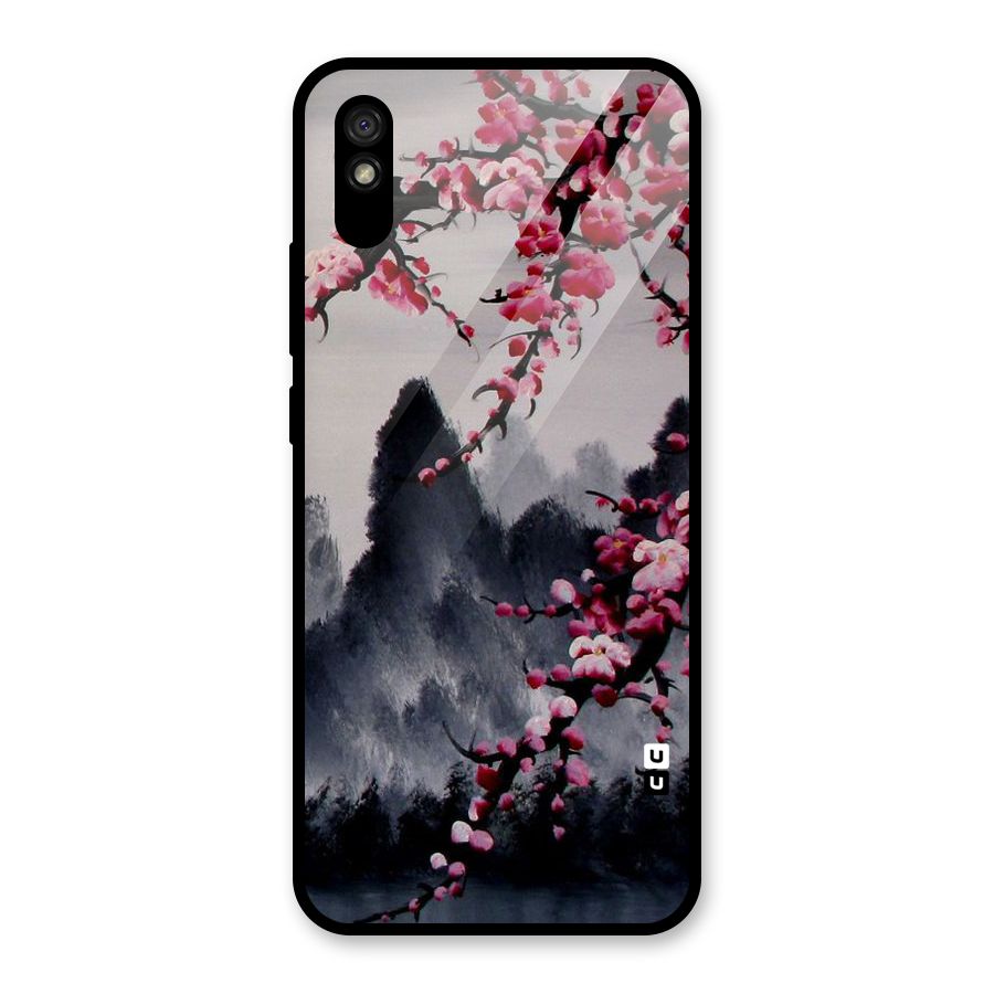 Hills And Blossoms Glass Back Case for Redmi 9i