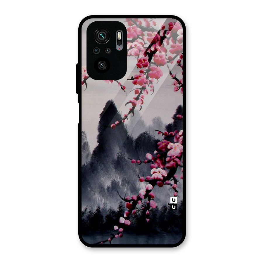 Hills And Blossoms Glass Back Case for Redmi Note 10S