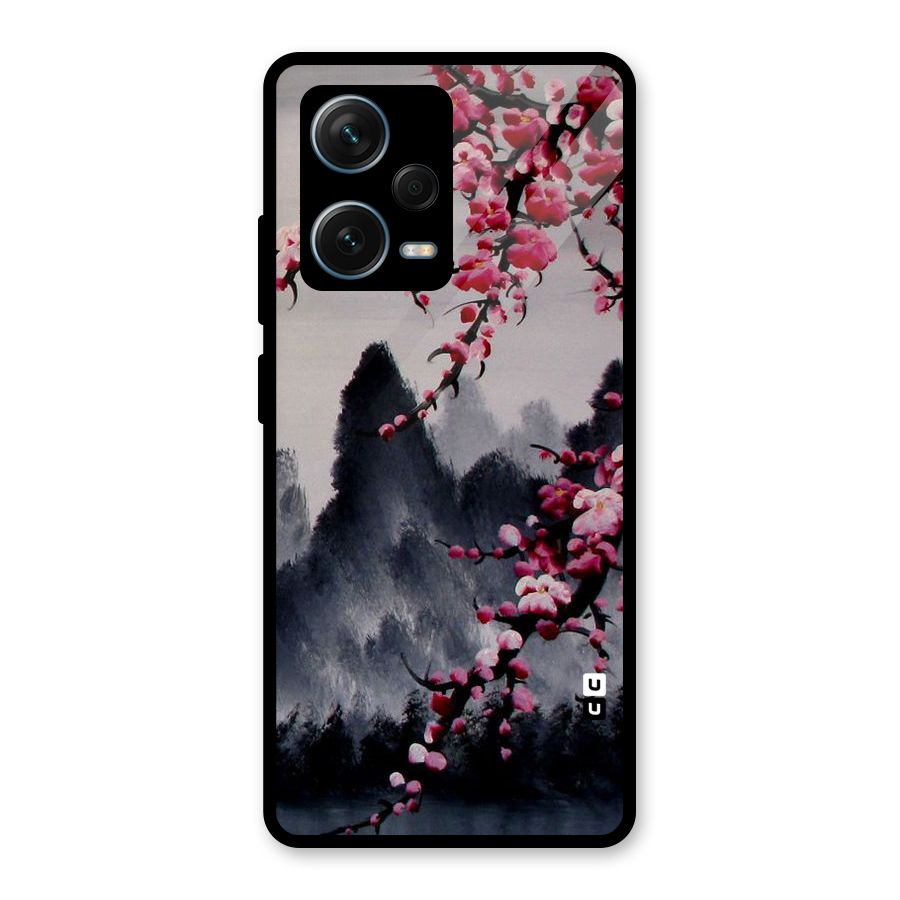 Hills And Blossoms Glass Back Case for Redmi Note 12 Pro Plus 5G