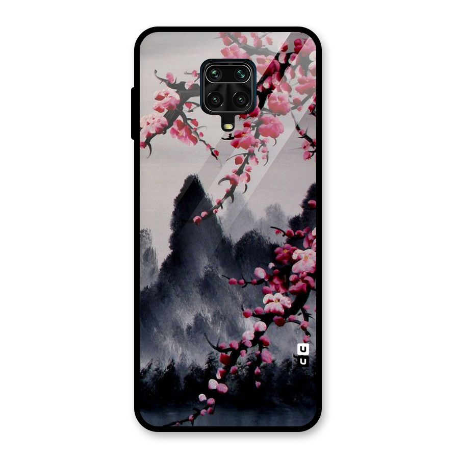 Hills And Blossoms Glass Back Case for Redmi Note 9 Pro
