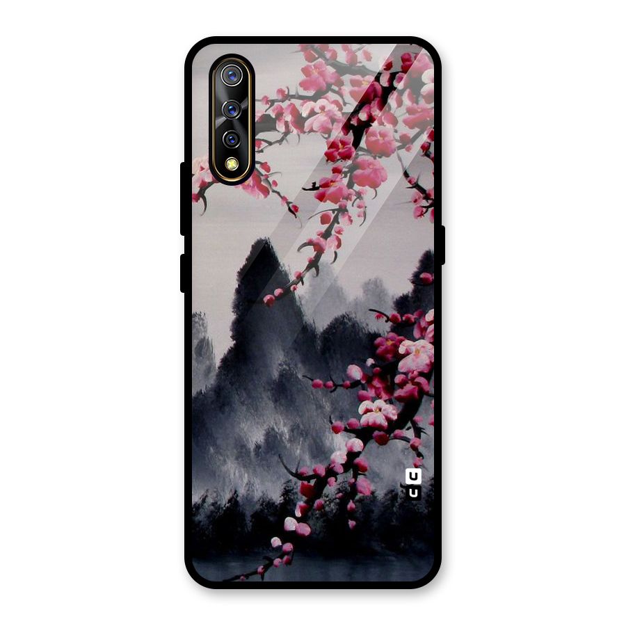 Hills And Blossoms Glass Back Case for Vivo S1