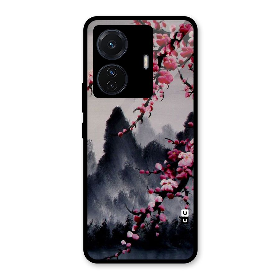 Hills And Blossoms Glass Back Case for Vivo T1 Pro