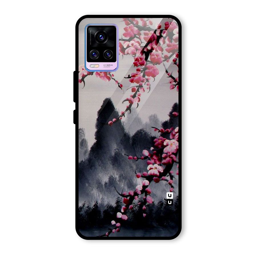 Hills And Blossoms Glass Back Case for Vivo V20 Pro