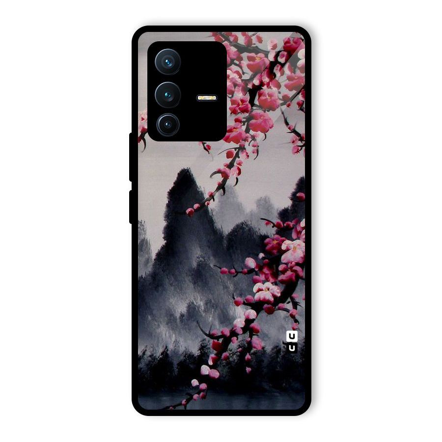 Hills And Blossoms Glass Back Case for Vivo V23 Pro
