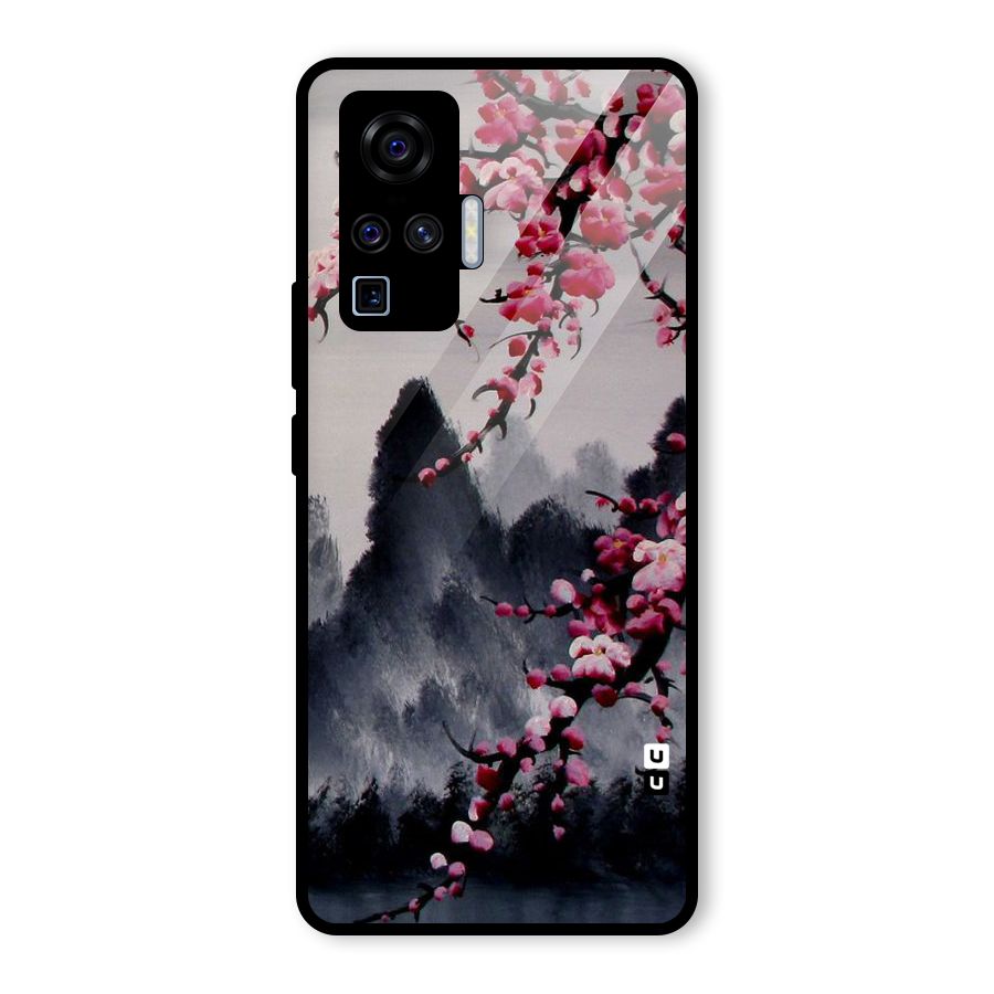 Hills And Blossoms Glass Back Case for Vivo X50 Pro