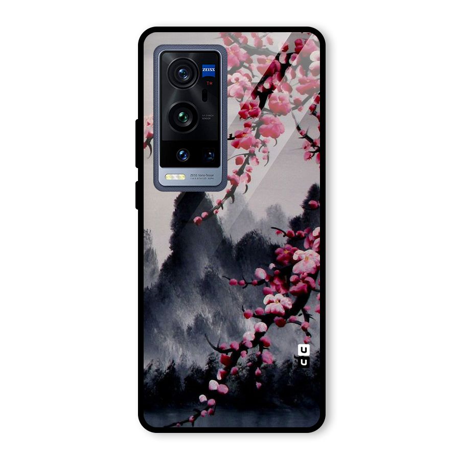 Hills And Blossoms Glass Back Case for Vivo X60 Pro Plus