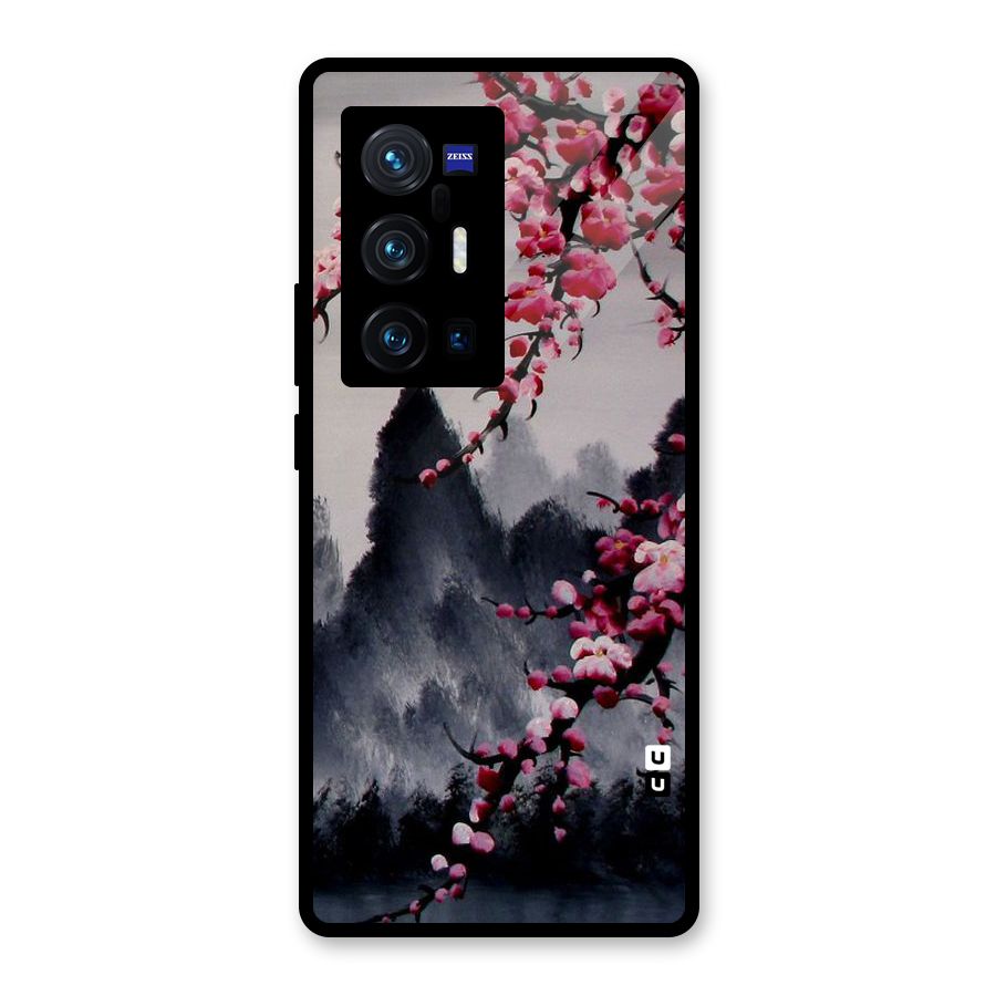 Hills And Blossoms Glass Back Case for Vivo X70 Pro Plus