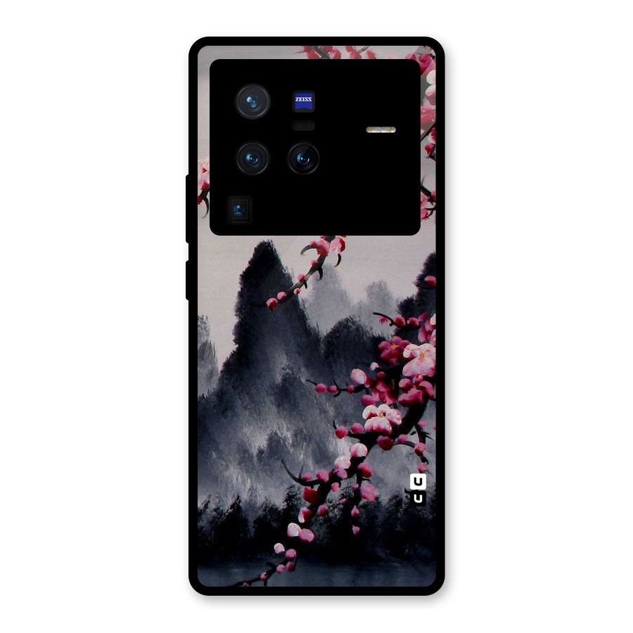 Hills And Blossoms Glass Back Case for Vivo X80 Pro