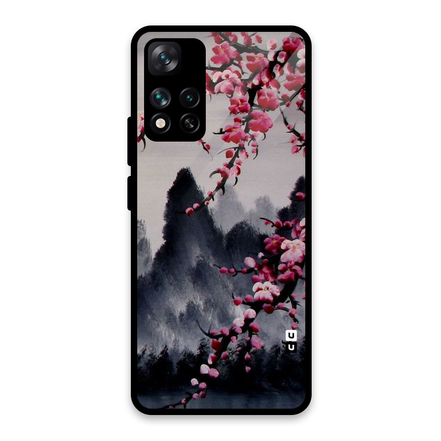 Hills And Blossoms Glass Back Case for Xiaomi 11i HyperCharge 5G