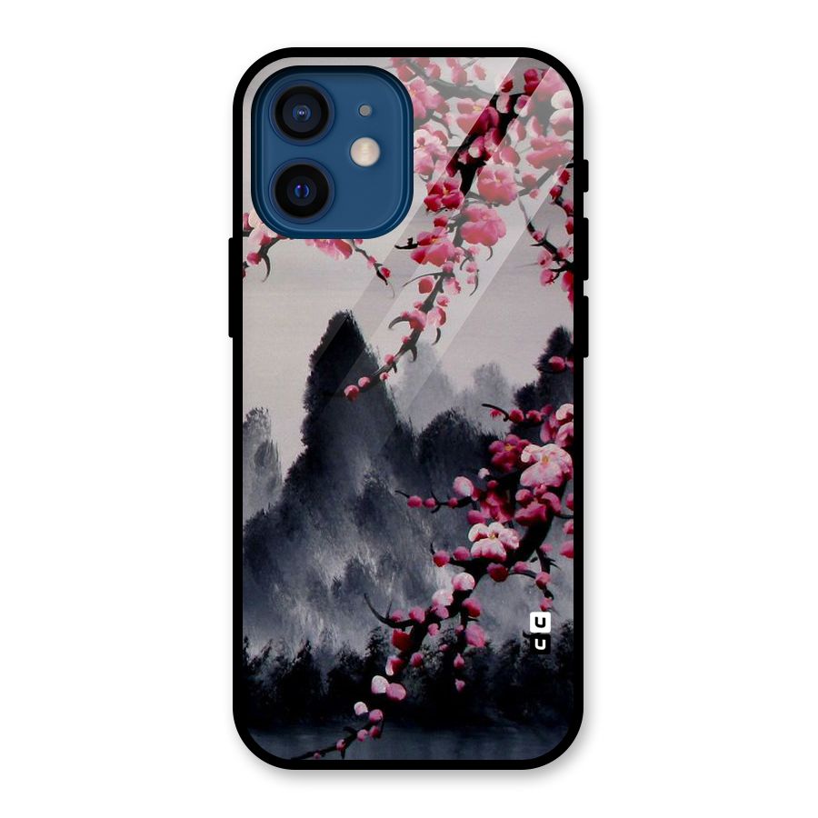 Hills And Blossoms Glass Back Case for iPhone 12 Mini
